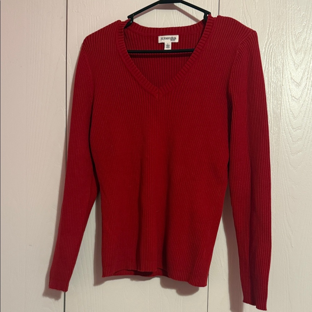 St. John's Bay Red V-Neck Sweater